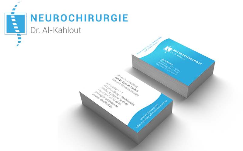 Neurochirurgie Dr. Al-Kahlout // Gestaltung: Logo, Visitenkarten, Praxisschild
