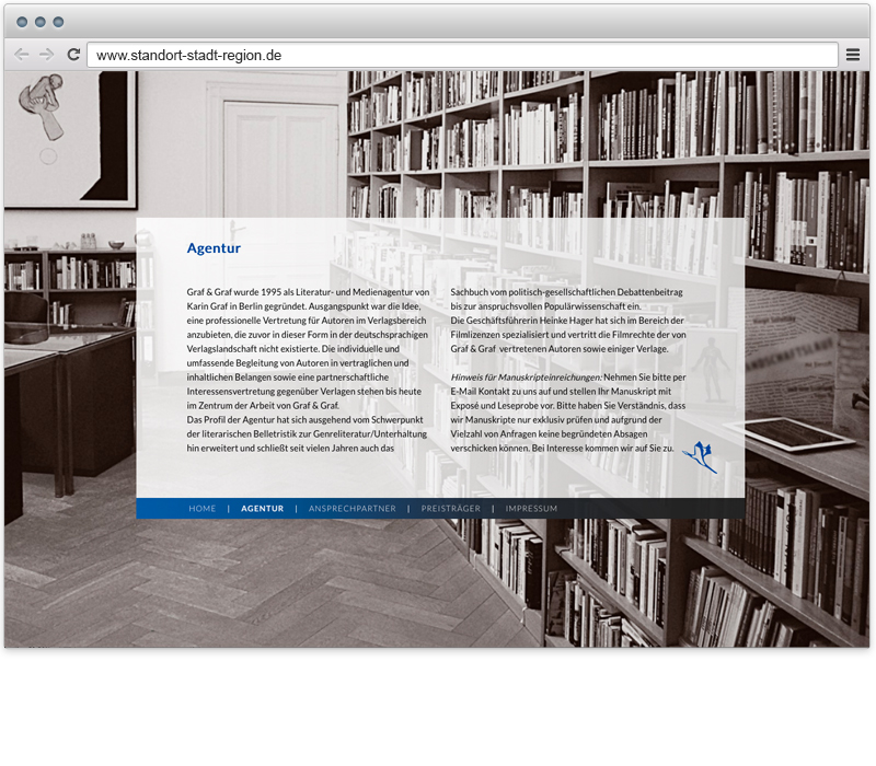 Gestaltung und Umsetzung // Website Graf & Graf Literatur- und Medienagentur