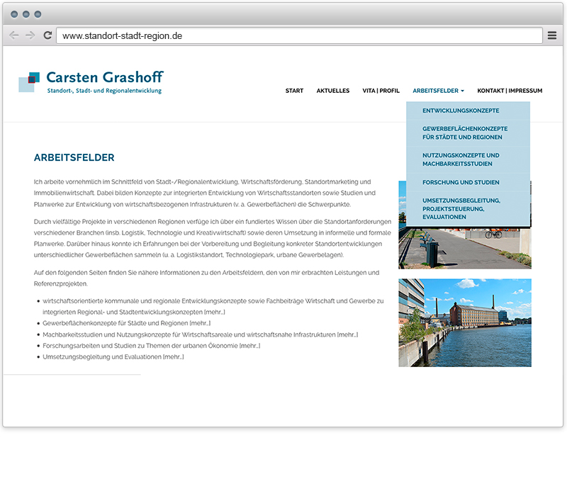 Gestaltung und Umsetzung // Website Carsten Grashoff